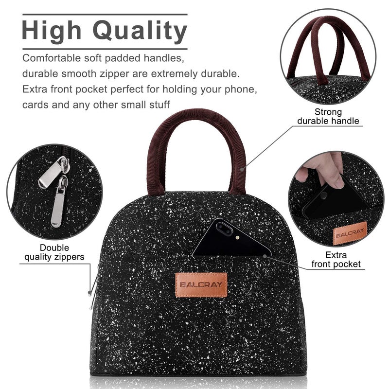 BALORAY Lunch Bag for Women Men Insulated Lunch Box for Adult Reusable Lunch Tote Bag for Work, Picnic or Travel (Black Starry) - Image 3